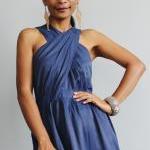 Navy Blue Maxi Dress - Cro..