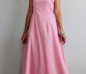 Pink Maxi Dress - One Shoulder Bridesmaid Dress : True Elegance Collection II