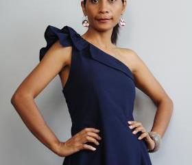 Navy Blue Maxi Dress - One Shoulder Bridesmaid Dress : True Elegance Collection II