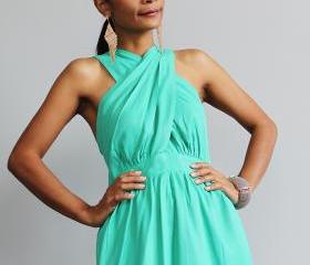 Bridesmaid Dress - Cross over dress with pleated skirt : True Elegance Collection II