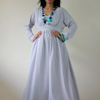 Long Sleeved Maxi Dress - Smokey Grey Maxi Dress : Feel Good Collection