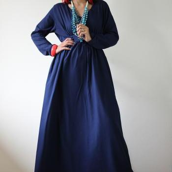 Navy Blue Maxi Dress - Long Sleeved Maxi Dress : Feel Good Collection